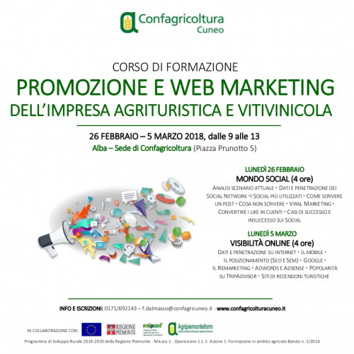 Locandina corso web marketing 2018